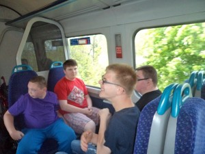 At Dalmeny we got on the train to go over the Forth Rail Bridge